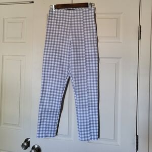 Cropped Blue Gingham Pants
